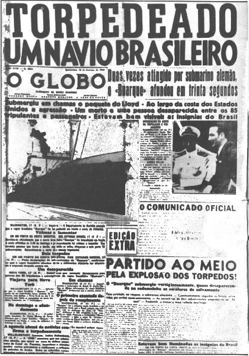 Navio Brasileiro Torpedeado Por um Submarino Alemão na Primeira Guerra