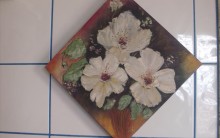 Painel com Lindas Flores Pintadas a Óleo – Crie o seu, Relaxe e Venda