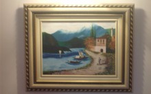 Pintura em Tela em Acrílico de Paisagem Marítima para Fazer e Vender