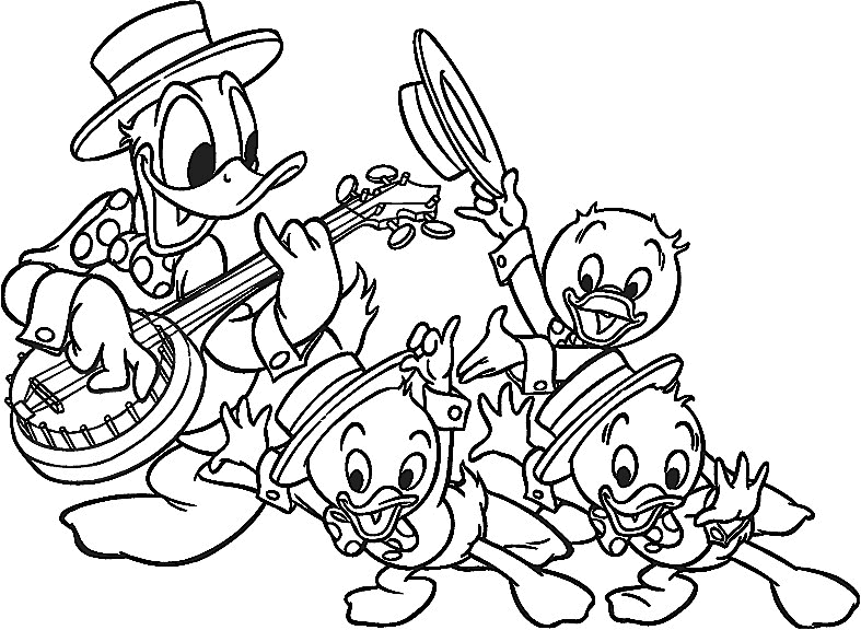 Desenhos para Colorir Zezinho, Huguinho e Luizinho: Imprima e Pinte.