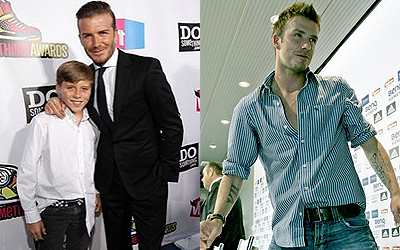 Tal Pai Tal Filho – Filho de Beckham Imita Estilo do Pai em Premiação