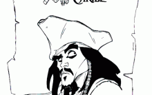 Piratas do Caribe Desenhos para Colorir: Jack Sparrow, Imprimir Pintar