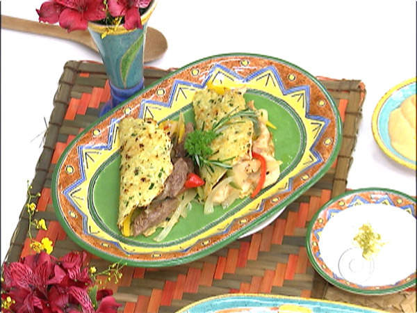 Receita de Tacos de Mandioca com Creme de Queijo da Ana Maria Braga