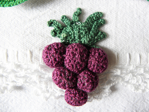 Como Fazer Bicos de Crochê de Frutas com Gráfico para Decorar sua Casa – Uva, Figo