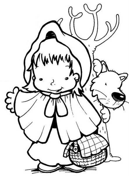 Desenhos para Colorir da Chapeuzinho Vermelho: Lobo Mau para Pintar