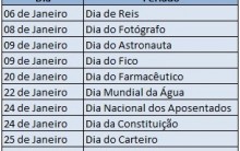 Datas Comemorativas Brasileiras: Tabelas com os Dias e Meses, Feriados