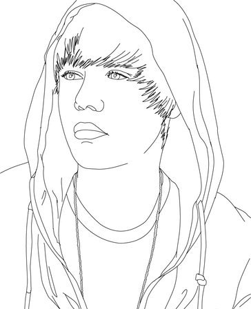 Desenhos para Colorir Justin Bieber: Imagens para Imprimir e Pintar