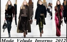 Moda Veludo Inverno 2012: Tendências, Vestidos, Blusas, Saias e Fotos