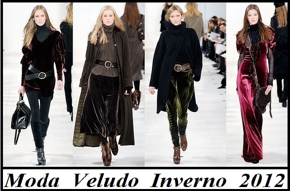 Moda Veludo Inverno 2012: Tendências, Vestidos, Blusas, Saias e Fotos