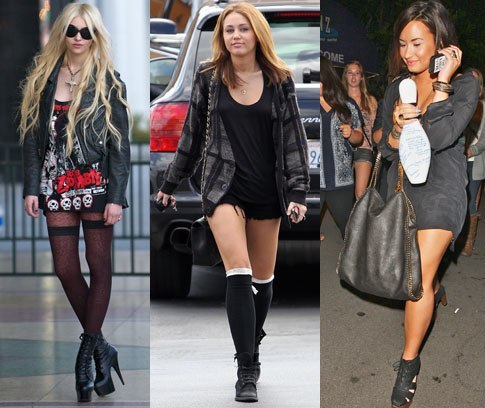 Moda Sem Calças: Famosas Desfilam de Shorts Curtíssimo e Blusa Longa