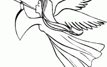 Desenhos para Colorir de Anjos, Imagens Online para Imprimir e Pintar