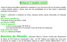 Curso de Verão Enny Parejo – Janeiro 2013, Brincar é Muito Sério