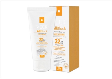 AllBlock protetor solar gel-creme oil-free 32fps, proteção clareadora, dicas