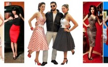 Moda anos 50: Anos Dourados, Temas, Vestido de Bolinha, Topetes