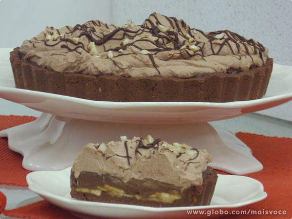 Torta de banana e Chocolate Ana Maria Braga receita Mais Você 26/09/13