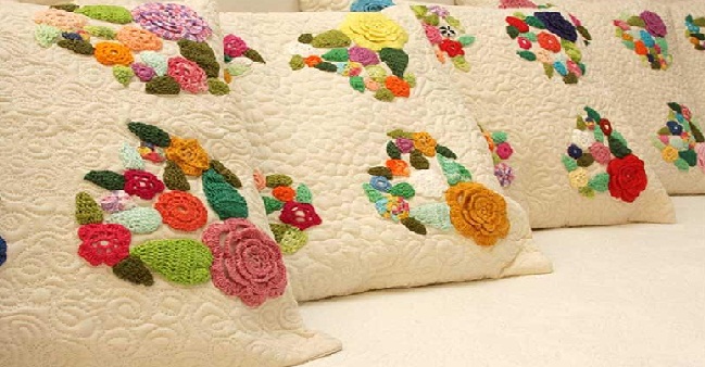 Decorar com Flores de Crochê – Arranjos, Almofadas, Tapetes