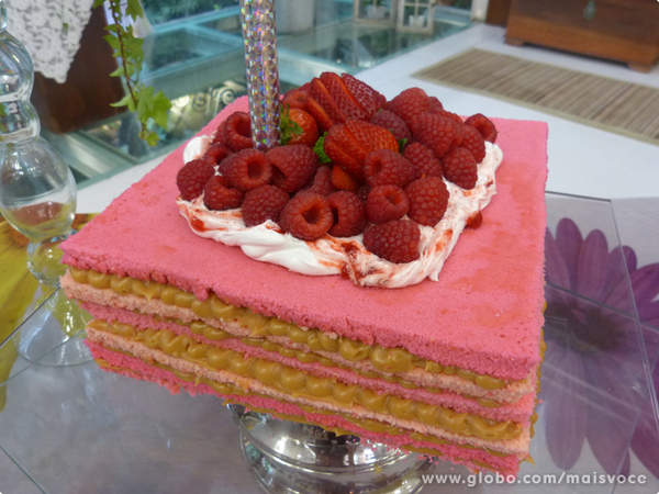 Bolo Colorido Mais Você: Receita Naked Cake Ana Maria Braga 21/10/2013