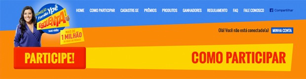 Promoção Família Ypê – Prêmios, Site Inscrição