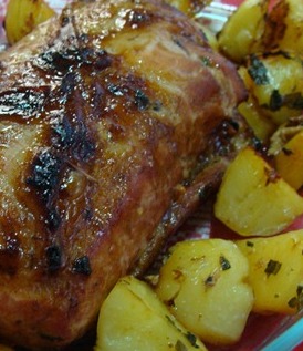 Receita de Lombo de Natal com Batatas Douradas e Farofa