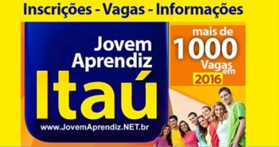 Jovem Aprendiz Itaú 2016 – Inscrição Online e Vagas