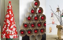 Árvores de Natal Improvisadas Econômicas Reaproveitando