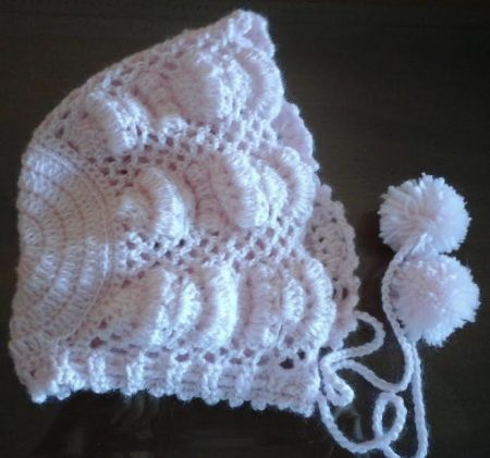 touca-de-crochê-retro-para-bebê-
