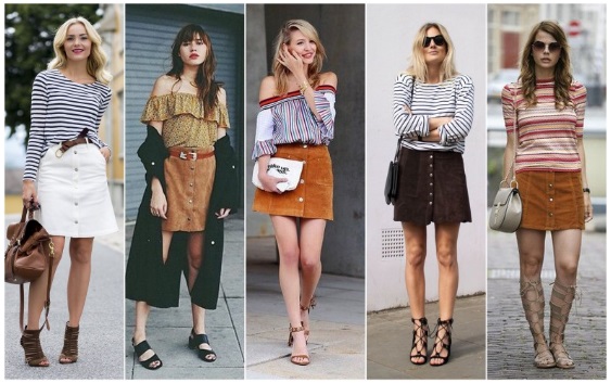 moda-saias-com-botões-modelos-atuais-looks-