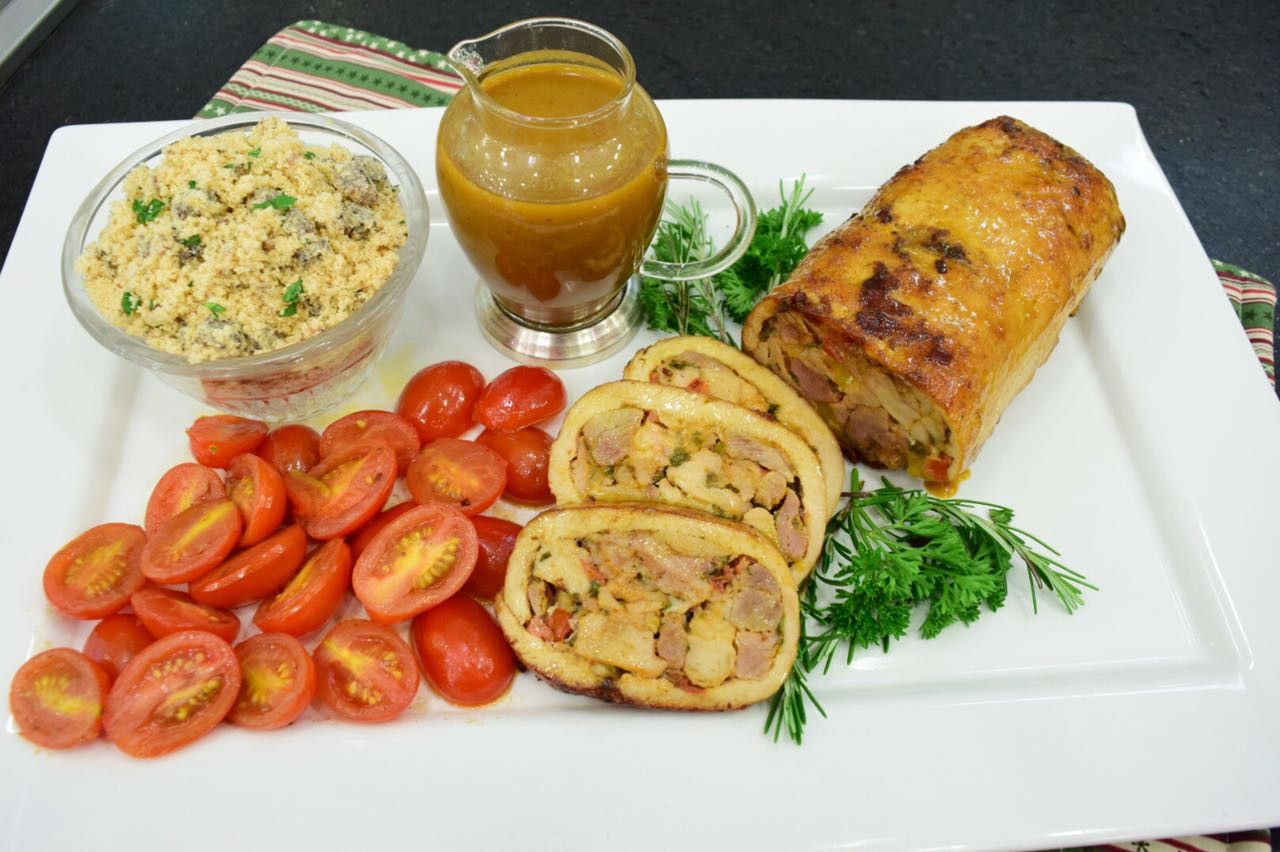Rocambole de Peru de Natal – Receita Natalina da Ana Maria Braga Culinária com Peru Mais Você 22/12/16