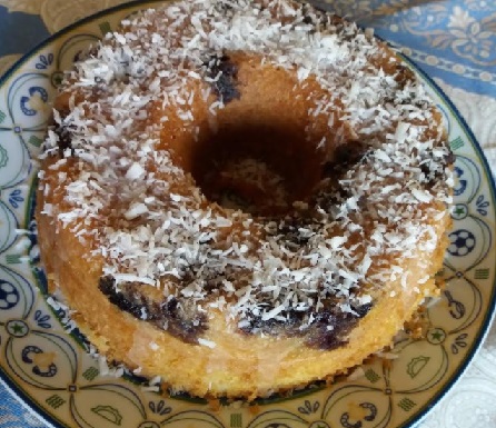 Bolo de Coco com Mirtilo – Receita da Massa do Bolo e da Cobertura