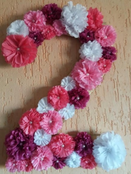 Número Decorado com Flores de Folha de Seda – Como Fazer PAP