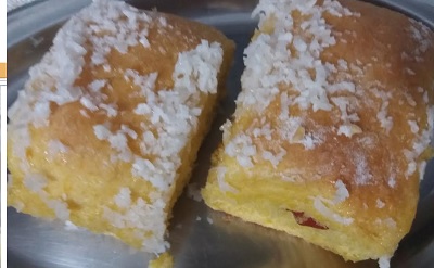 massa-de-bisnaguinha-de-abóbora-cobertura-de-coco receita-de-bisnaguinha-de-abóbora-com-coco