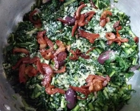 Catalônia com Bacon e Azeitonas – Como Temperar Catalonha ou Verdura Refogada