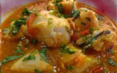 Receita Pintado com Molho e Leite de Coco Como Fazer Peixe Ensopado