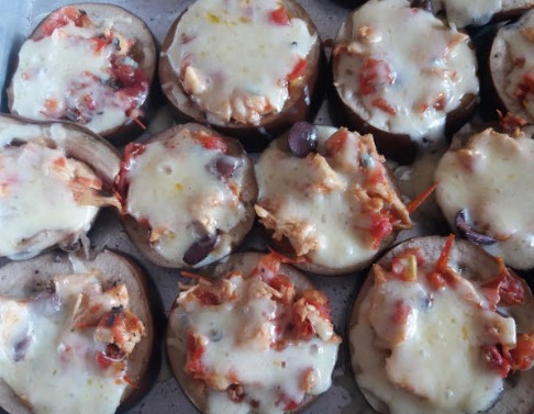 Rodelas de Berinjela Recheada – Como Fazer Pizza de Berinjela Fatiada Assada