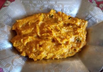 Purê de Abóbora Cambotiã com Casca e Queijo Brie Receita Purê Rústico