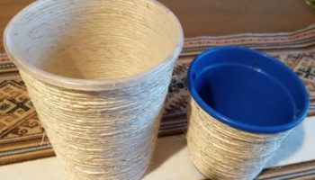 Vaso Decorado com Sisal – Como Aproveitar Potes de Plástico