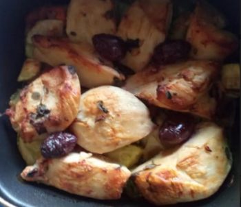 Frango com Legumes e Azeitonas na Fritadeira Sem Óleo – Receita