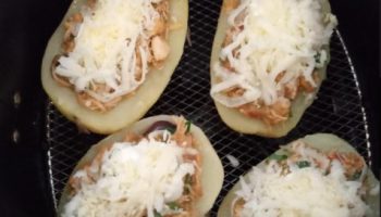 Batata Recheada na Airfrayer com Frango Desfiado e Queijos – Receita