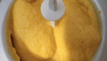Sorvete caseiro de Banana e Manga com Leite de Coco e Leite em Pó