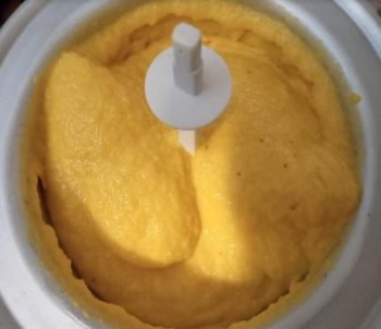 Sorvete caseiro de Banana e Manga com Leite de Coco e Leite em Pó