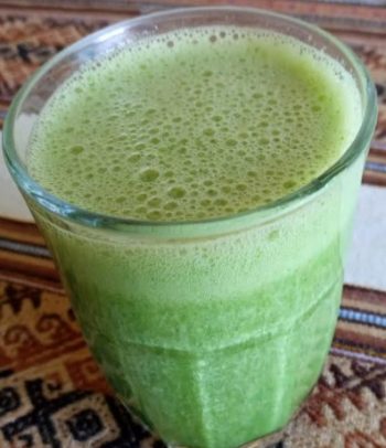 Suco Verde Sem Açúcar com Couve, Hortelã, Beldroega Laranja e Banana