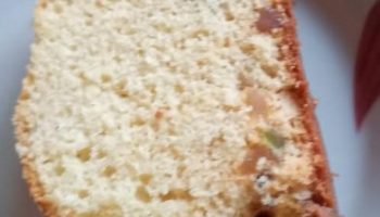 Bolo de Frutas Cristalizadas Maisena Castanhas Uva passa Massa Leve