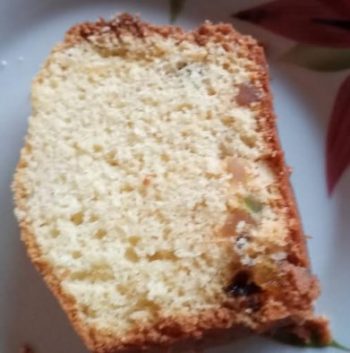 Bolo de Frutas Cristalizadas Maisena Castanhas Uva passa Massa Leve