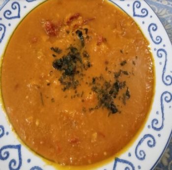 Caldo de Abóbora Cambotiã com Carne Seca Desfiada Receita de Inverno