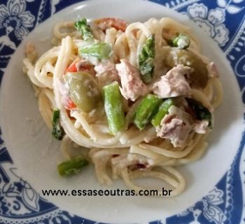 Macarrão com Atum e Aspargo com Creme Branco – Receita Rápida