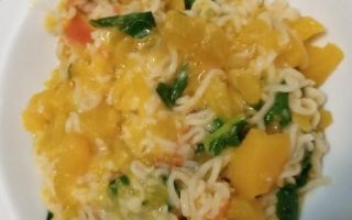 Macarrão Instantânea com Abóbora, Fava e Couve – Receita Nutritiva