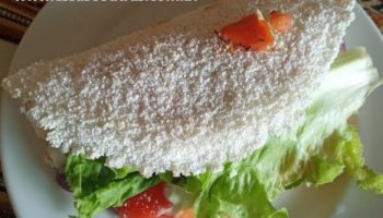 Tapioca Recheada com Salame Queijo Alface e Tomate – Como fazer