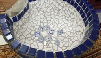 Decorar Vasos com Mosaico – Vaso para Fonte de Jardim
