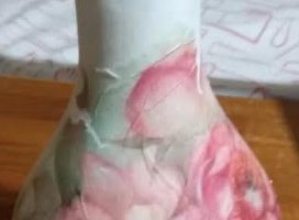 Vaso de Garrafa e Decoupagem Como Fazer Reaproveitar Decorar