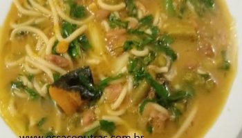 Sopa de Feijão com Aspargo, Abóbora com Casca, Couve Receita
